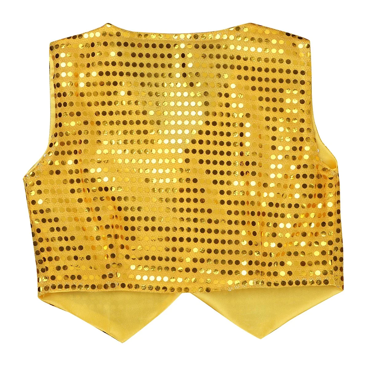 Boys Girls Shiny Sequins Vest Tops Choir Jazz Hip-hop Dance Performance Waistcoat Halloween Carnival Dress Up Children Costume