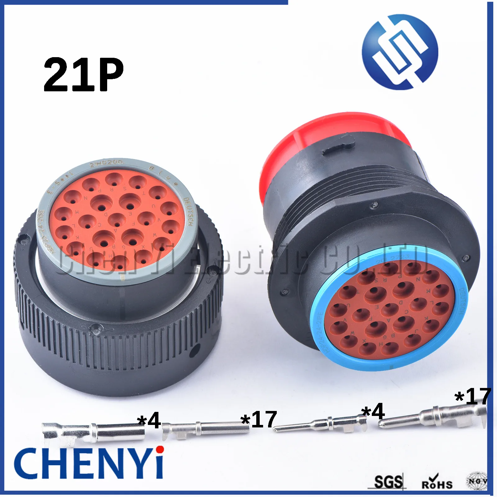 Deutsch Original USA connector HDP series 21 Cavities HDP26-24-21SE HDP24-24-21PE automotive waterproof plug With Terminals