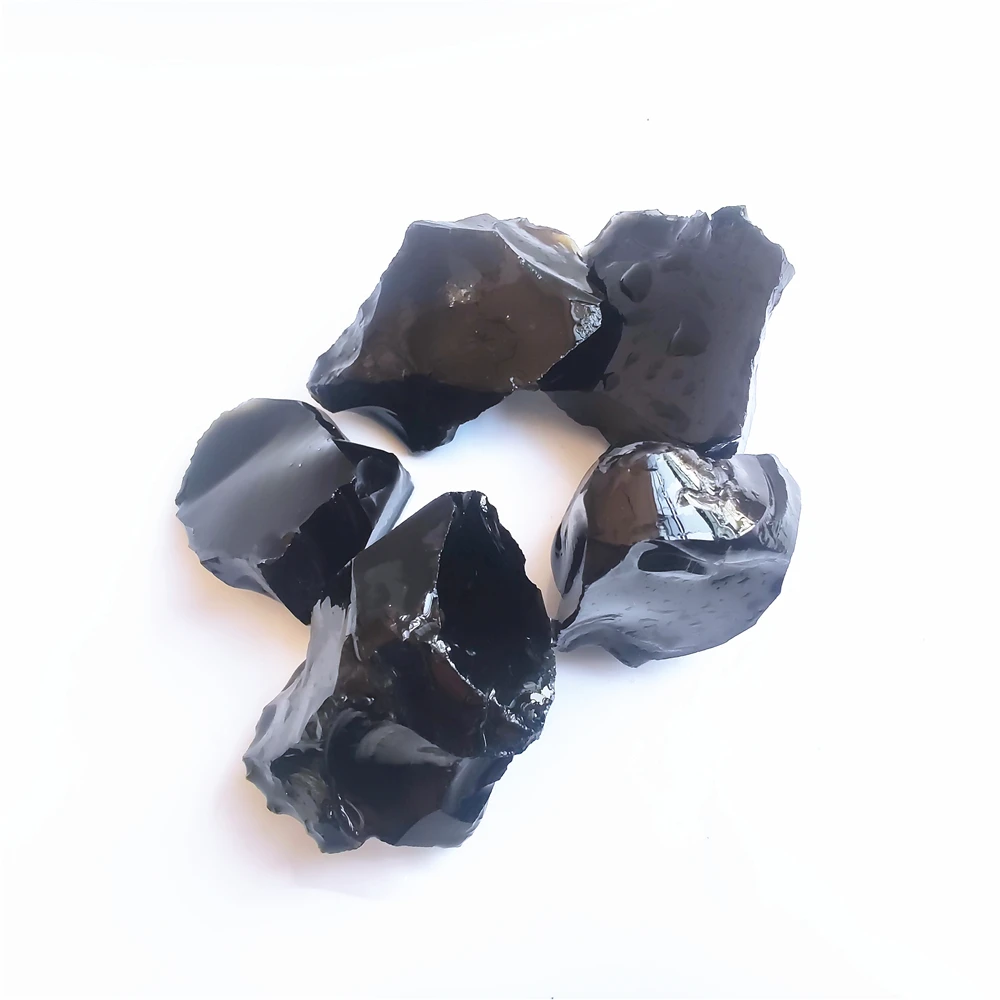 Pierre de Guérison en Obsidienne Noire Brute Naturelle, Quartz, Charbon Rugueux, Citrométaphysique, Reiki, Taille, Massage, 1 Pièce