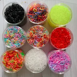 1500pcs/pack Children Colorful Small Disposable Silicone Rubber Bands Elastic Hair Ties For School Baby Hair Rope Gum Wholesale