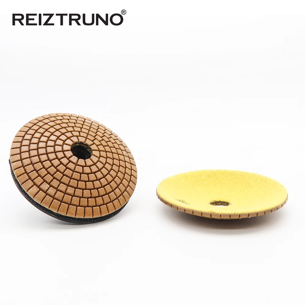 1 pezzo Reiztruno 3 "/4" cuscinetti posteriori in gomma convessa con filetto in rame M14 o 5/8 "-11 per tamponi per lucidatura a diamante convesso, nastro in Velcro