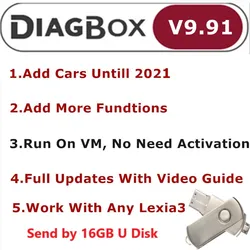 Diagbox V7.83 V9.68 V9.91 V8.55 toute la mise à jour pour les cristaux en/outil de diagnostic de péogéot Lexia3 PP2000 Lexia-3 Diagbox 2021 nouveau 9.91