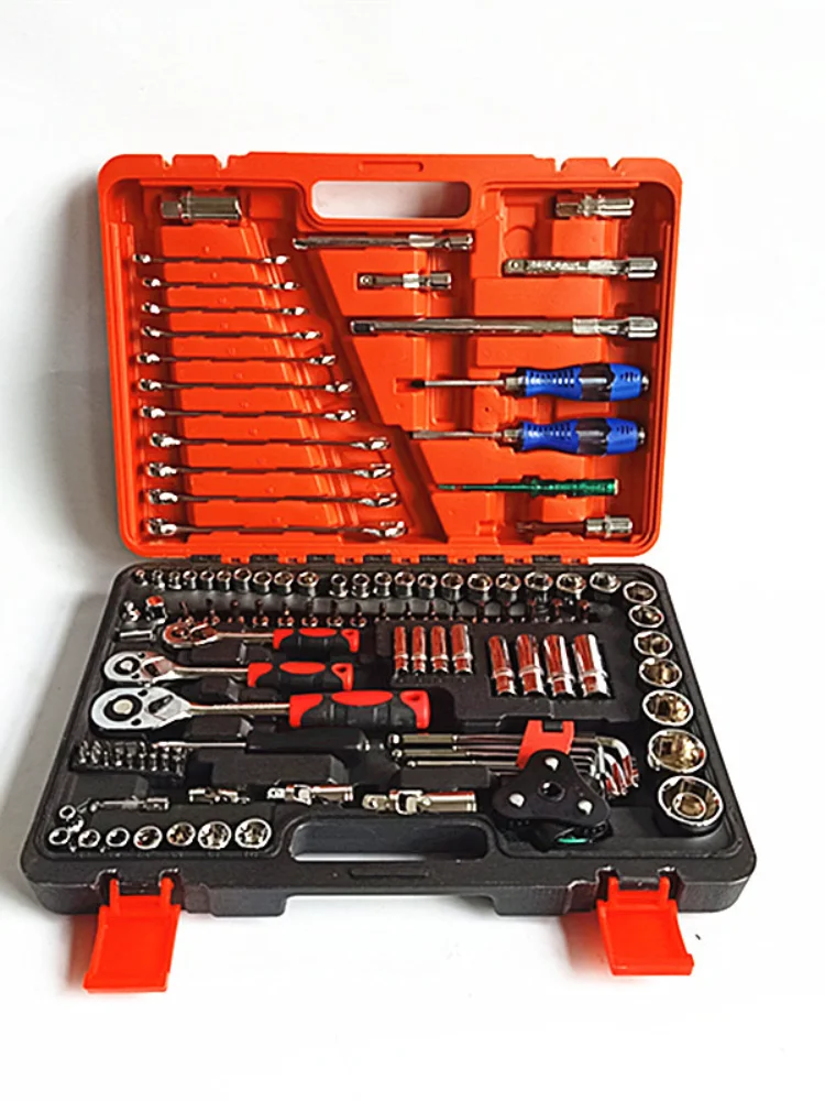 Factory Direct Car Repair Kit 121 Sets of Socket Wrench Combination Tools Hardware Toolbox