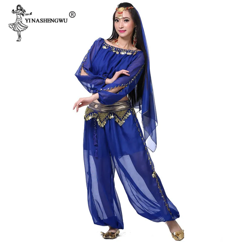 2/5 Stks/set Vrouwen Bellydance Kostuum Buikdans Broek Set Oosterse Dans Kostuum Pailletten Autumnwinter Indiase Belly Dancewear Pak