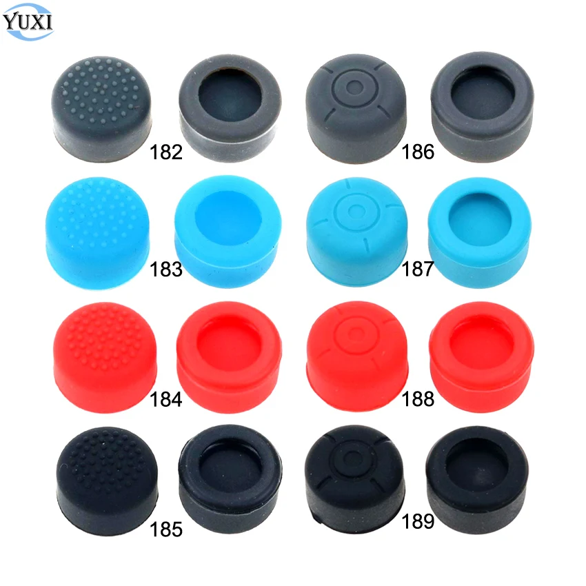 YuXi 4pcs Silicone Analog Thumb Stick Grips For Switch NS Joy-Con Thumbstick Heighten Caps For JoyCon Joystick Cover