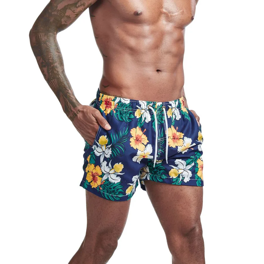 Summer Men's Beach Shorts Quick Drying Board Shorts for Men Swimwear Beach Pants Print Bathing Casual Pants Plus Size M to 2XL