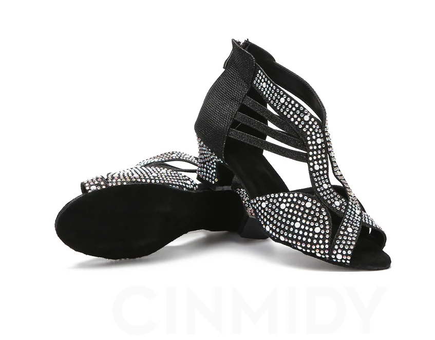 CINMIDY Tanzschuhe Damen Ballroom-Tanzschuhe Salsa-Latin-Tanzschuhe Moderne Tango-Schuhe Indoor-Party-Schuhe mit weicher Sohle 5CM – Detail 25