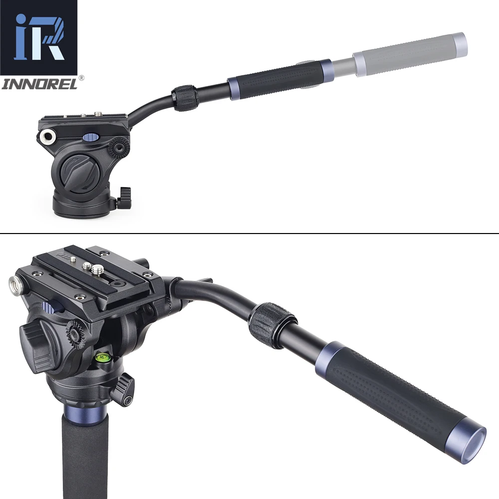 INNOREL VM75CK 10 Layers Carbon Fiber Monopod Kit With Professional Fluid Head Removable Tripod Base For DSLR Camera Telescopic