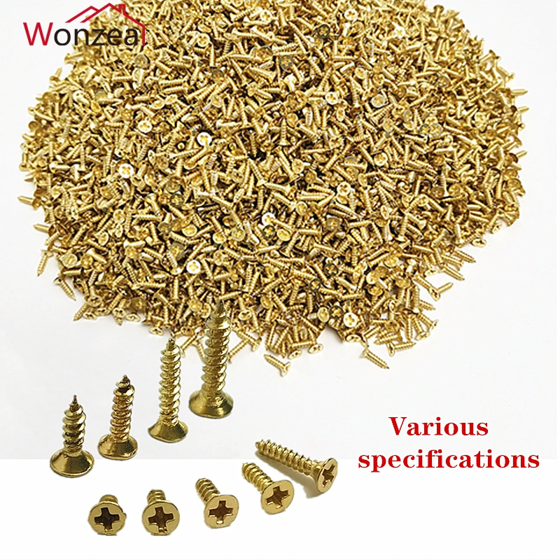 100pcs/pack M2 M2.5 Steel Mini Micro Small Phillips Flat Head Cross Round Pan Head Self-tapping Screws Wood Furniture Screws