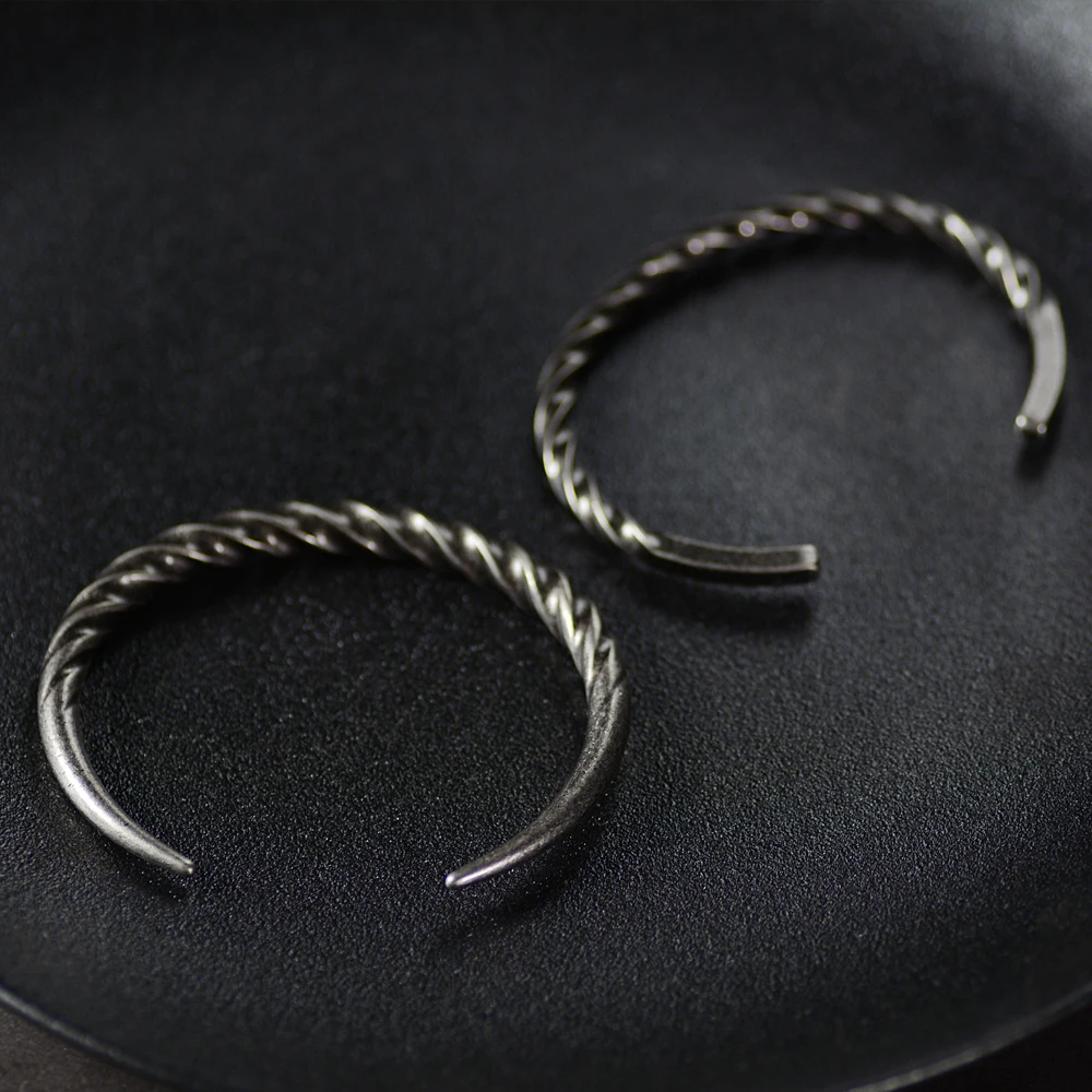 Retro Men Jewelry Punk Stainless Steel Bracelet Men Twist Horns Cuff OPen Bracelets & Bangles Couple pulseira masculina