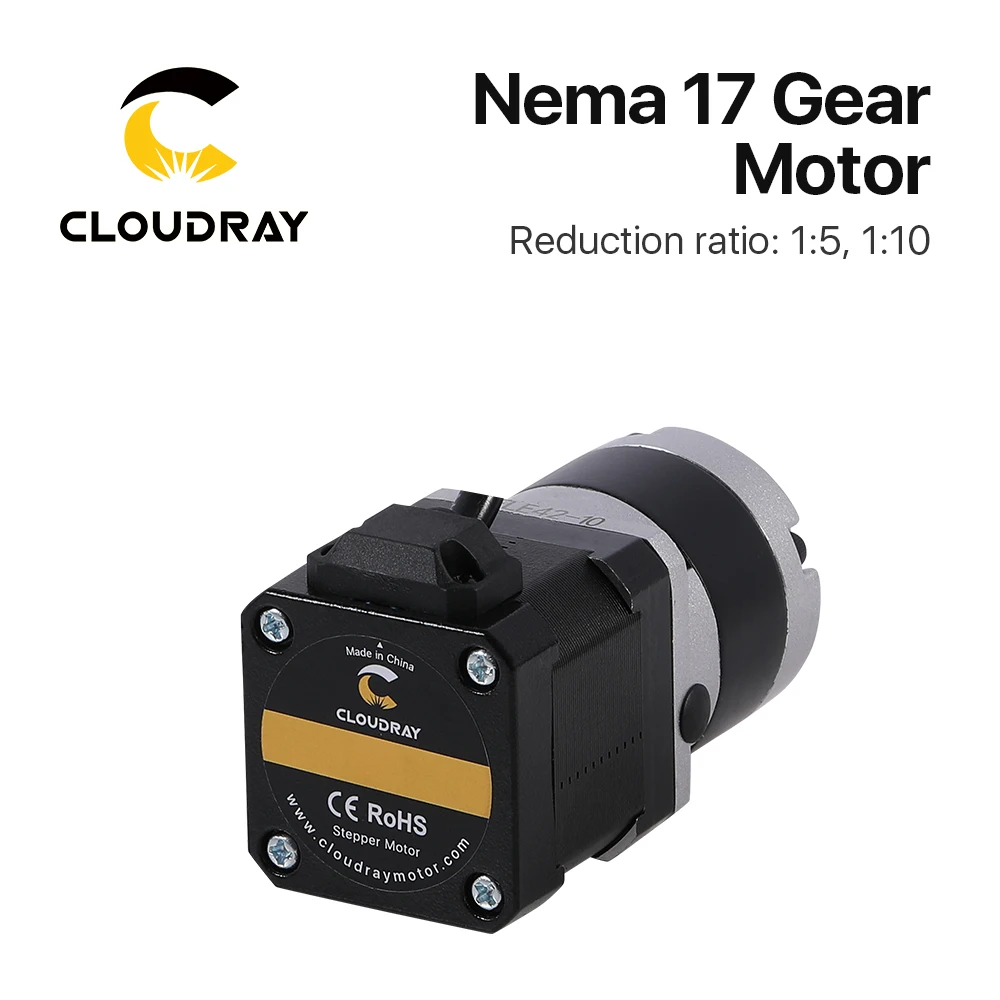 Cloudray Nema 17 Stepper Motor 4-lead 0.42/0.52N.m Planetary Gearbox Motor Nema 17 Ratio 5:1/10:1 for CNC