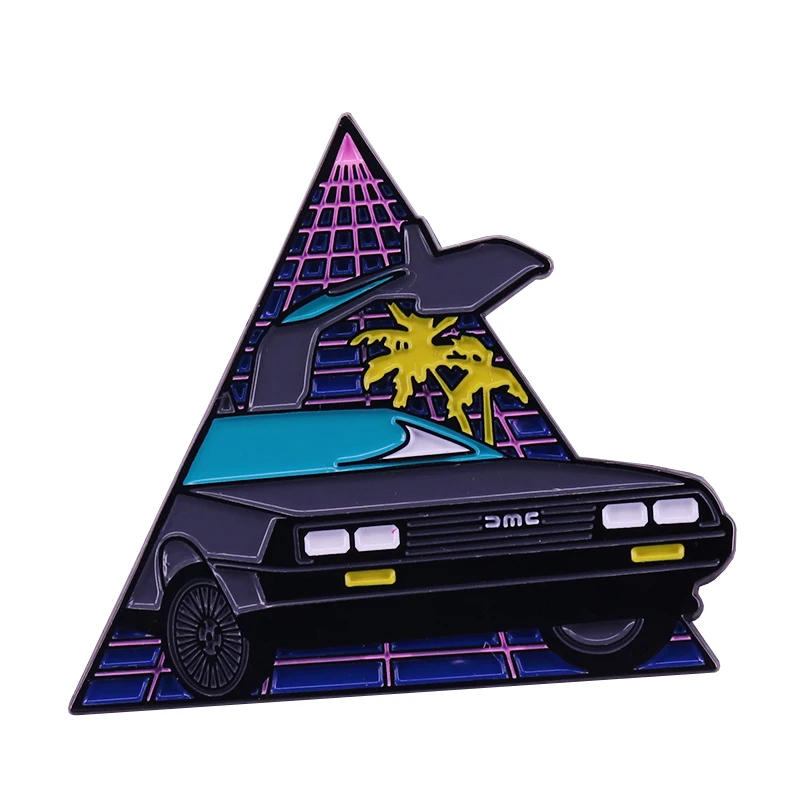 Back to the Future Delorean Enamel Pin Feed your need to travel through time and space