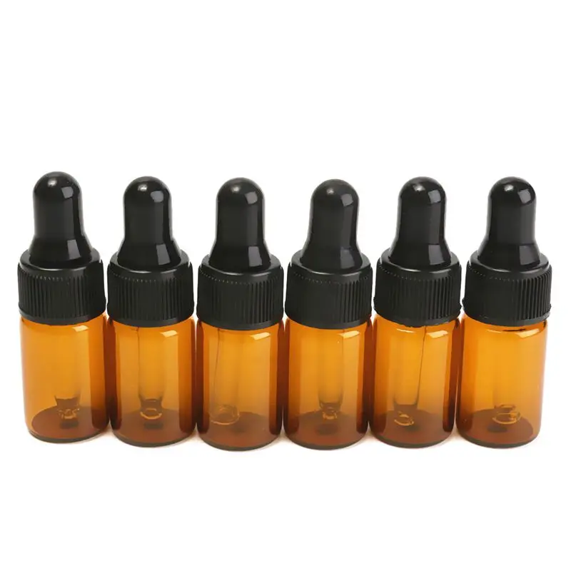 10pcs 3ml Empty brown Glass Dropper Bottles with Pipette for Essential Oil