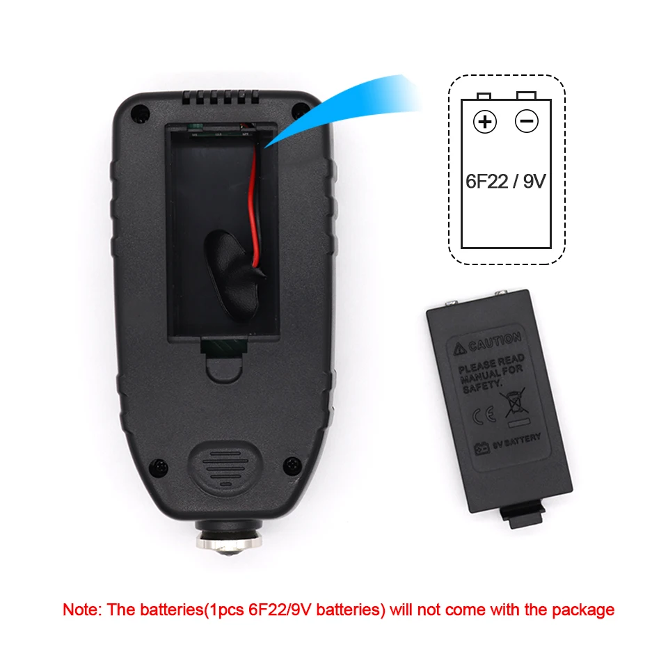 R & D TC100 Mobil Cat Coating Thickness Gauge Cat Mobil Film Thickness Tester Mengukur FE/NFE Bahasa Rusia Manual cat Alat Hitam