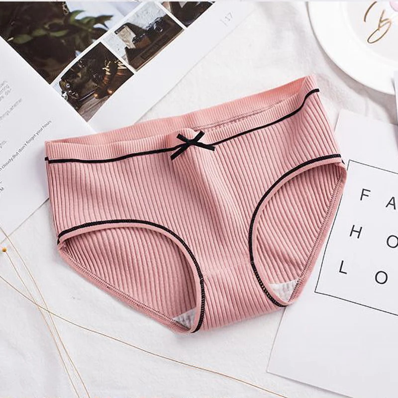 Women\'s Cotton Panties For Women 4Pcs Young Girl Panties Lovely Women Panties Ladies Threaded Breathable Women\'s Panties 2020