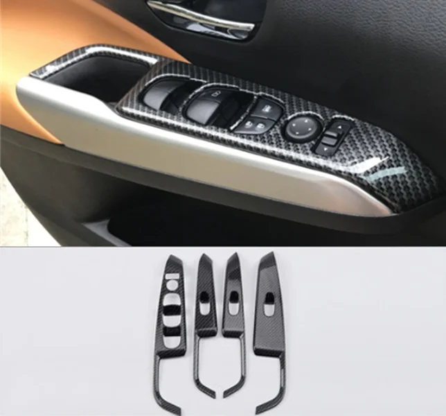 

Fit For Nissan Kicks 2017-2018 Carbon Fiber Window Lift Button Panel CoverTrim