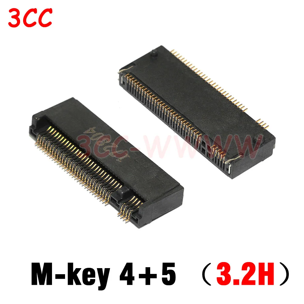 2pcs 67P Connector Adapter A-KEY 3+4 B-KEY 5+6 E KEY M KEY 4+5 NGFF Interface Socket 2.3H 3.2H 4.2H 4.8H 6.7H 8.5H M.2 SSD Slot