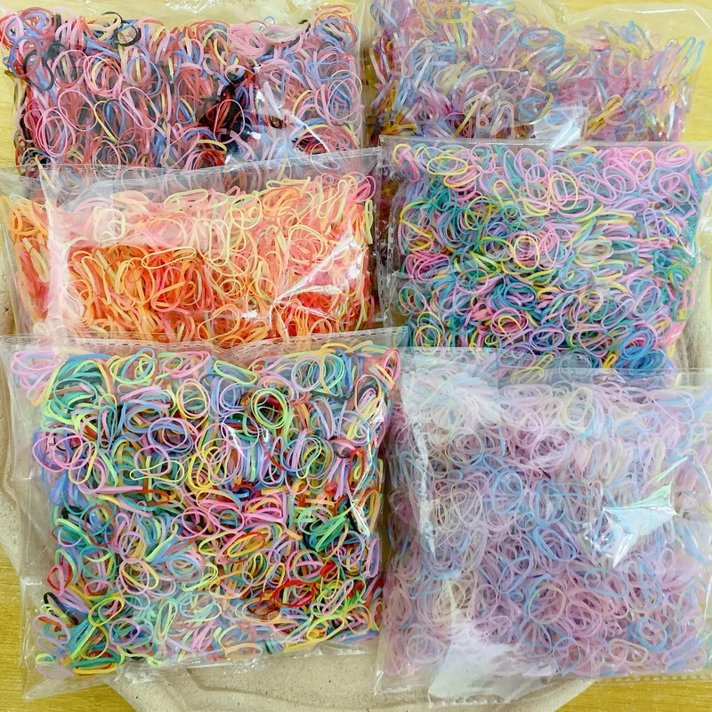 1 Pack Kids Small Rubber Bands Ponytail Holder Disposable Elastic Hair Bands For Baby Girls Gum scrunchie Hair Ties Accessories