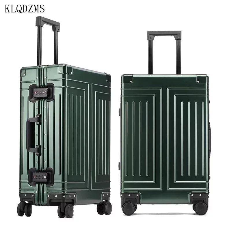 KLQDZMS ใหม่กระเป๋าเดินทาง 20 นิ้ว Business Boarding Box 29 "อลูมิเนียมแมกนีเซียมอัลลอยด์รถเข็น 24" 26 พร้อม Rolling กระเป๋าเดินทาง