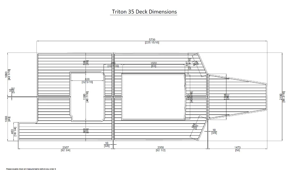 

2015-2018 Triton 35 Swim Platform Pad Boat EVA Teak Decking 1/4" 6mm