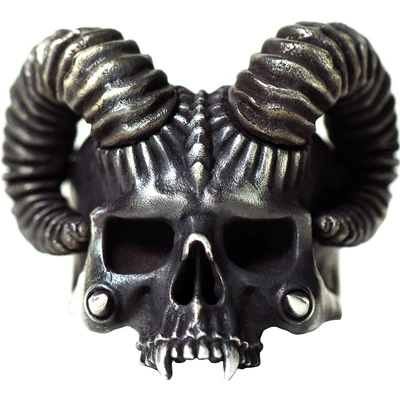 Onlysda Unique Silver Color 316L Stainless Steel Evil Skull Ring Mens Punk Rock  Biker Jewelry Dropshipping OSR289