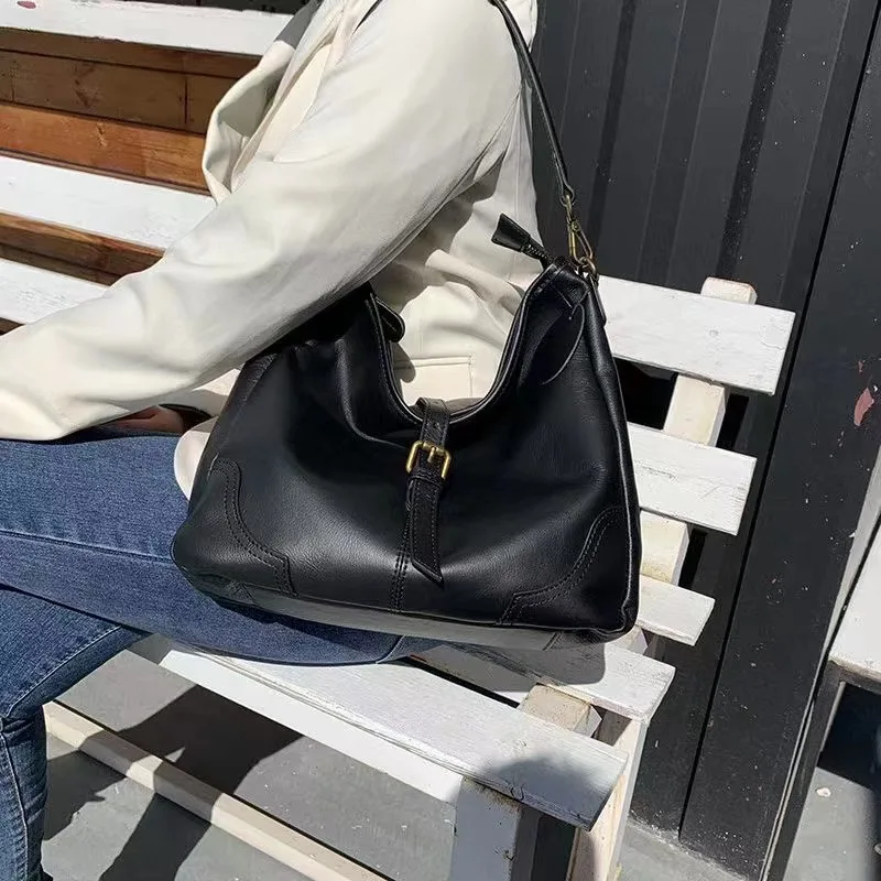 

Genuine Leather Women's Bag Korean Style Luxury Commuter Bag 2023 New Handbag Cowhide Shoulder Bag