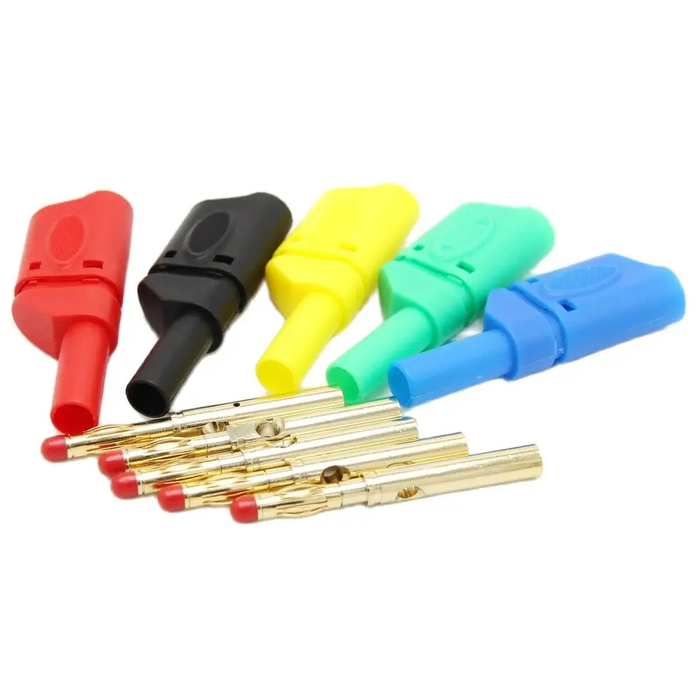 4mm Pure Copper Gold Plating Superposition Of Secure Banana Plug Continue To Insert Sheath Banana Plug 10Pcs/lot