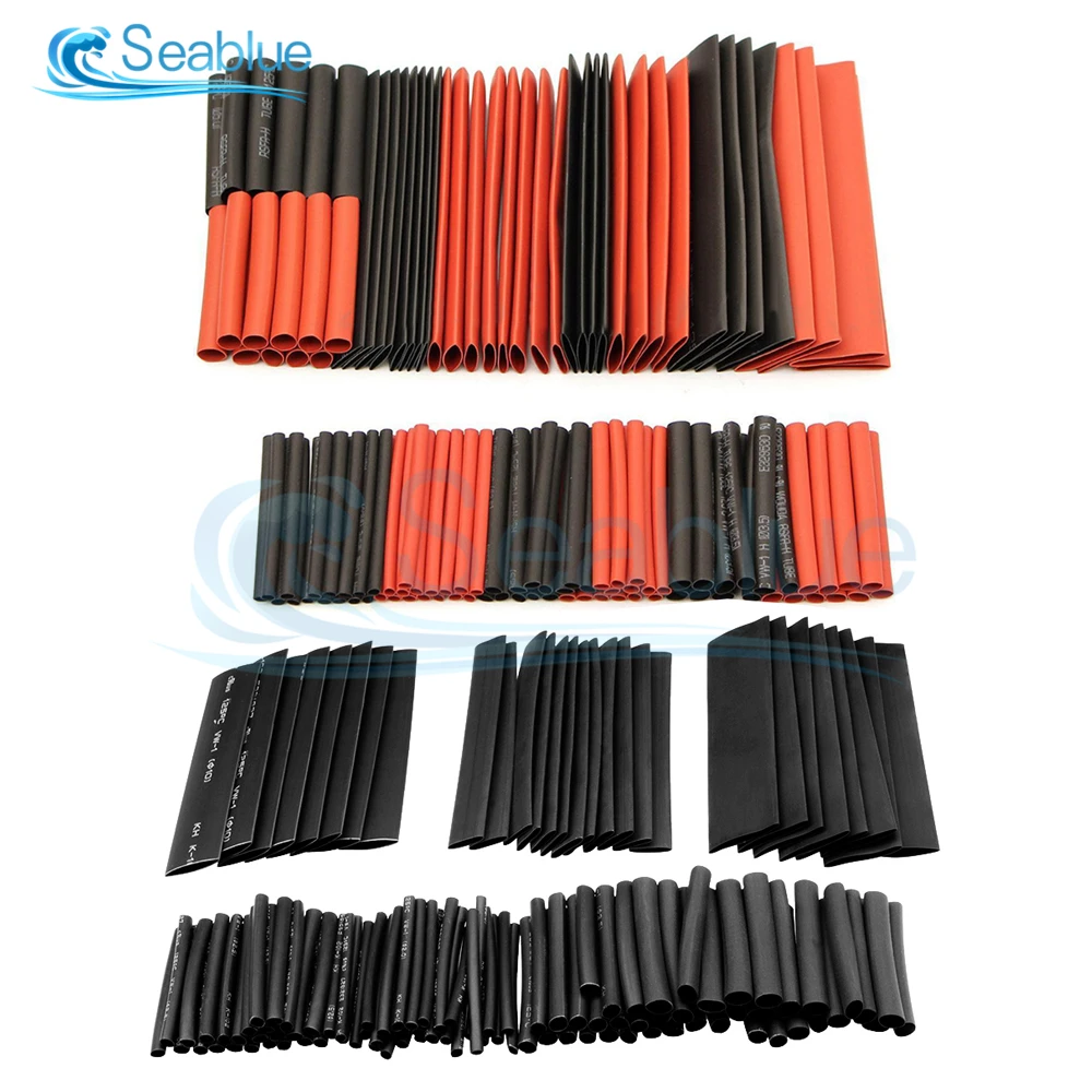 127 Pcs Heat Shrink Sleeving Tube Tube Assortment Kit Electrical Connection Electrical Wire Wrap Cable Waterproof Shrinkage 2:1