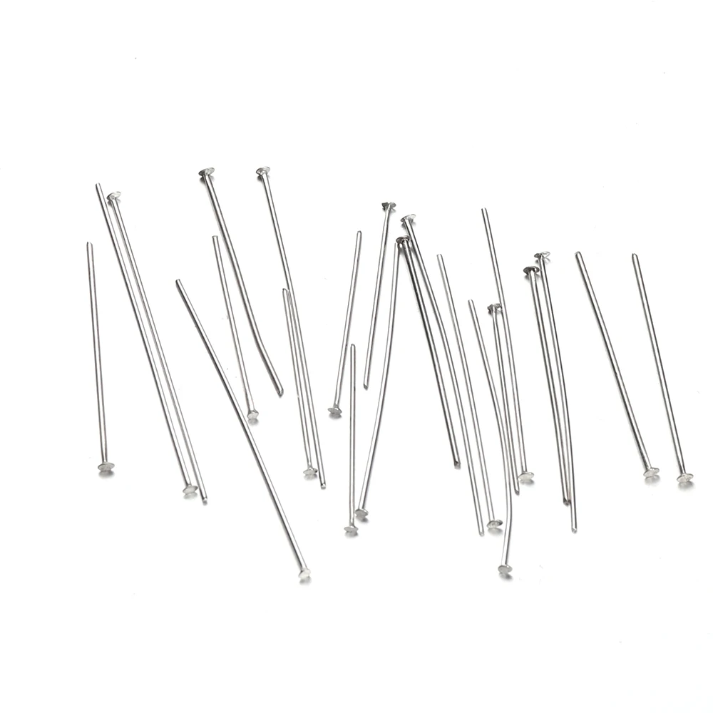 100Pcs 15/20/25/30/35mm Stainless Steel Straight T Head Pins Needles for DIY Jewelry Making Earring Findings Bulk Supplies