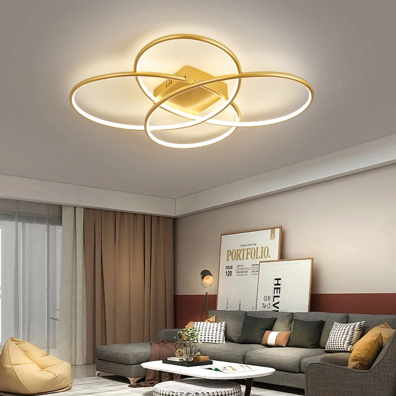 

New Hot Remote Black/Gold Finish Modern Led Chandelier For Living Room Bedroom Study Room Dimmable Ceiling Chandelier Fixtures