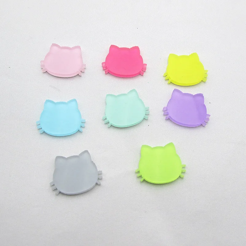 100pcs/lot candy color acrylic cat head applique for headwear hairbands DIY accessories