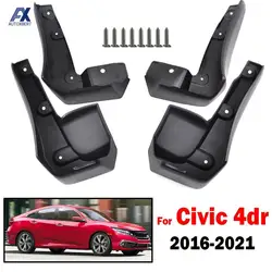 Set Front Rear For Honda 10TH CIVIC Sedan 2016 - 2021 Mud Flaps Mudflaps Splash Guards Mudguards Front Rear 2017 2018 2019 2020