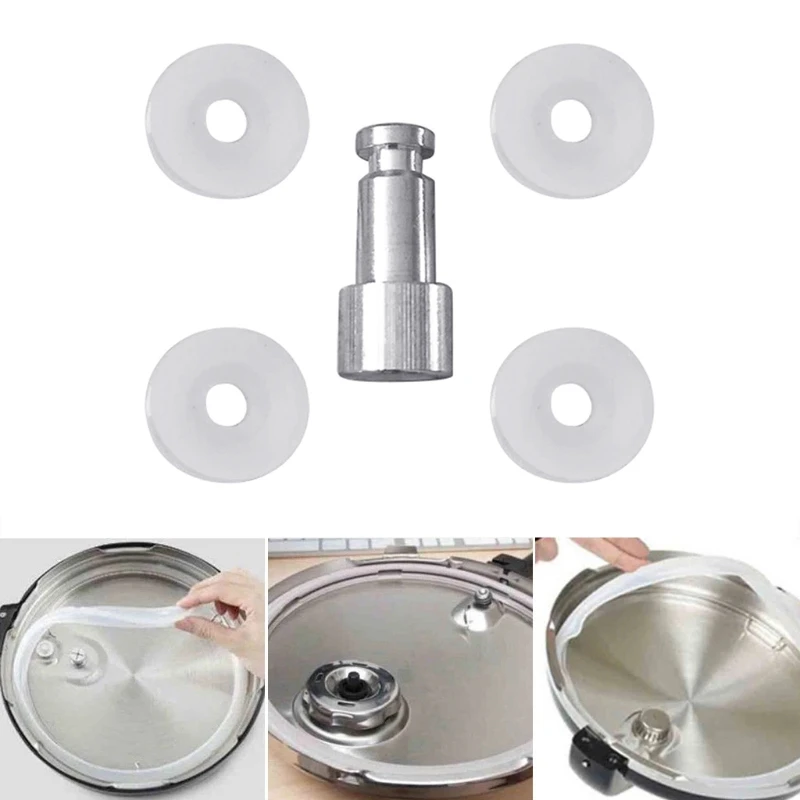 Universal Replacement Floater And Sealer For Kitchen Pressure Cooker 1 Float Valve + 4 Sealing Washers Kitchen Dining