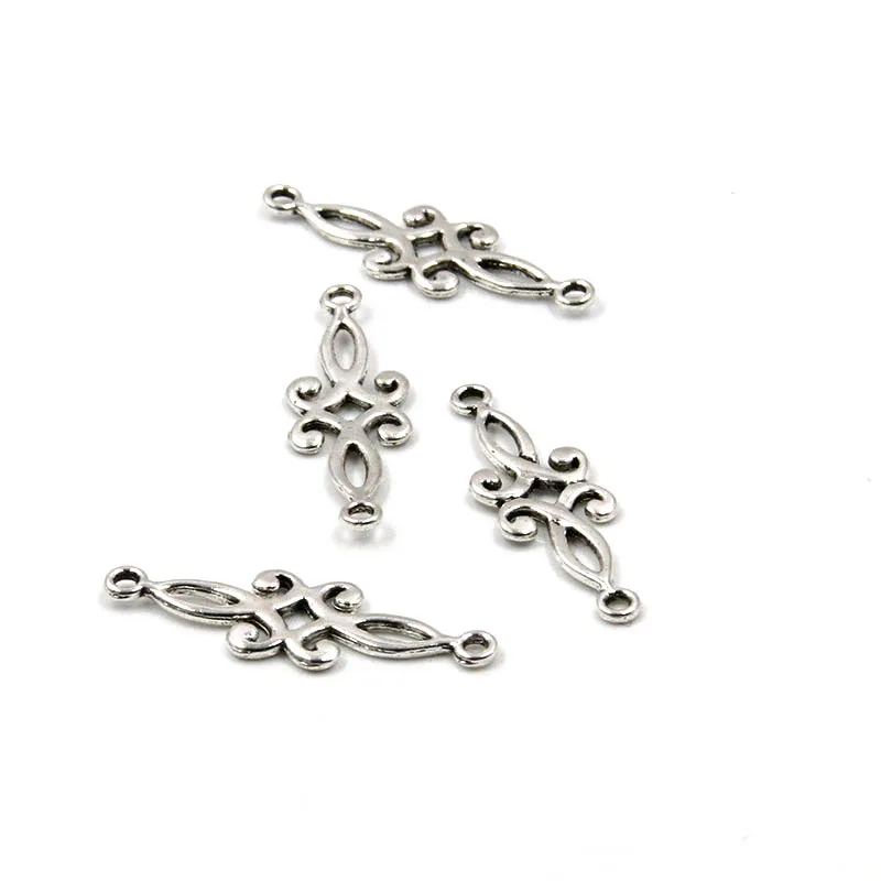 30 sztuk 9*29mm 3 kolor z dziurką kwiaty złącza Charms zawieszki dla DIY biżuteria ręcznie robiony naszyjnik bransoletka Making akcesoria — zdjęcie 4