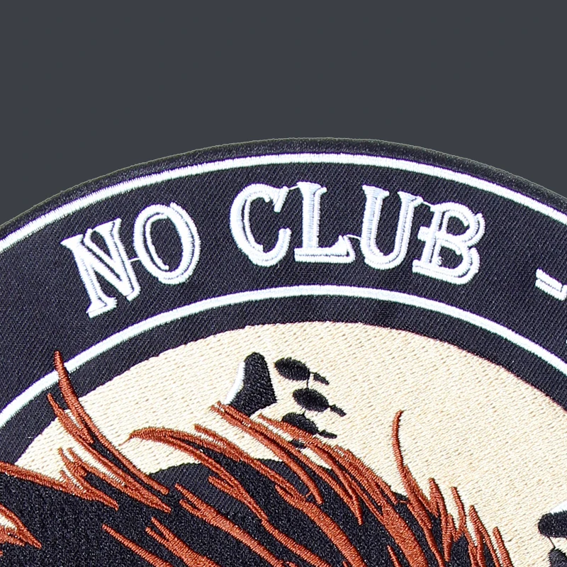 12.6 inches large Embroidery Patches single bear roaring NO CLUB NO RULES JUST RIDE for Jacket Back Vest Motorcycle Biker sew on