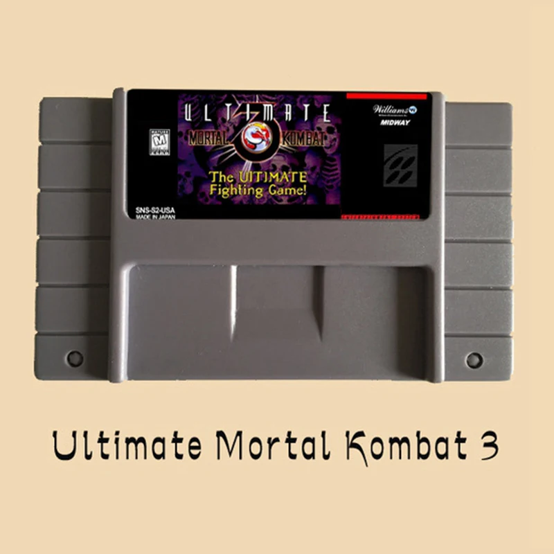 

Высококачественная 16-битная игровая карта Ultimate Mortal Kombat 3 NTSC Big Gray для игровой версии США