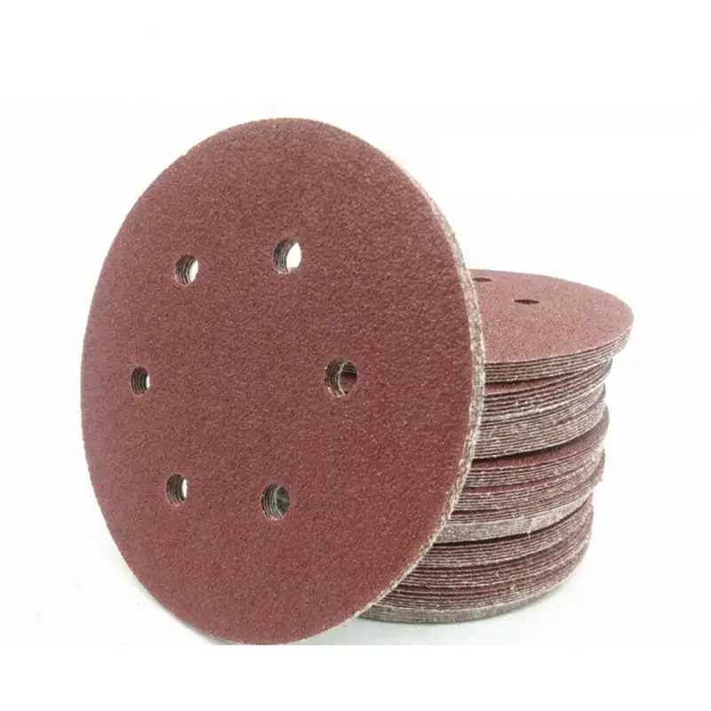 10pcs 5 Inch 125mm Round Sandpaper Six Hole Disk Sand Sheets Grit 40-2000 Hook And Loop Sanding Disc Polishing Sheets