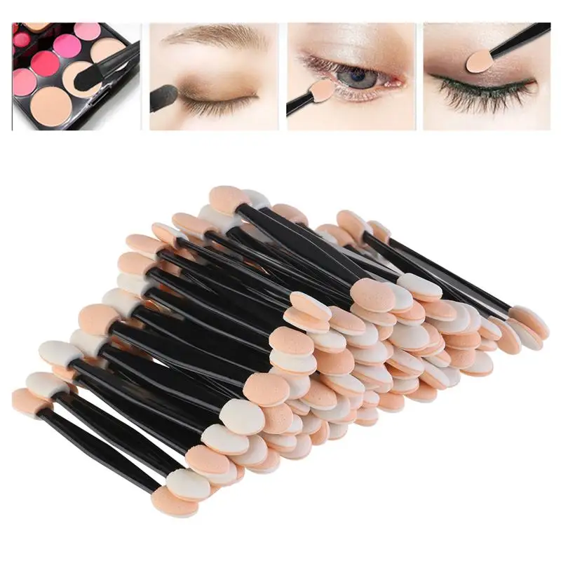 5/30/100 pcs Professional Sponge Stick Eye Shadow Applicator Cosmetic Brushes Double-head Eyeshadow Brush For Women Makeup Tools