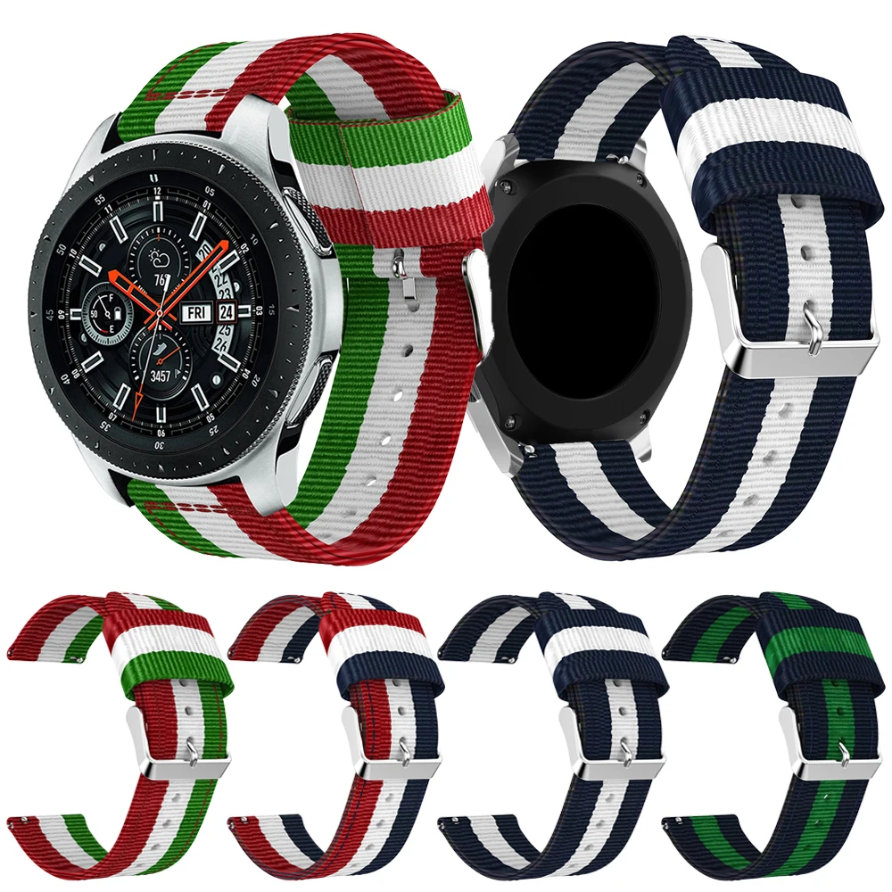 22MM Original Sport Nylon Watchbands For Samsung Galaxy Watch 46mm Gear S3 Galaxy Watch 3 45mm Vivoactive 4 Wrist Strap Bracelet