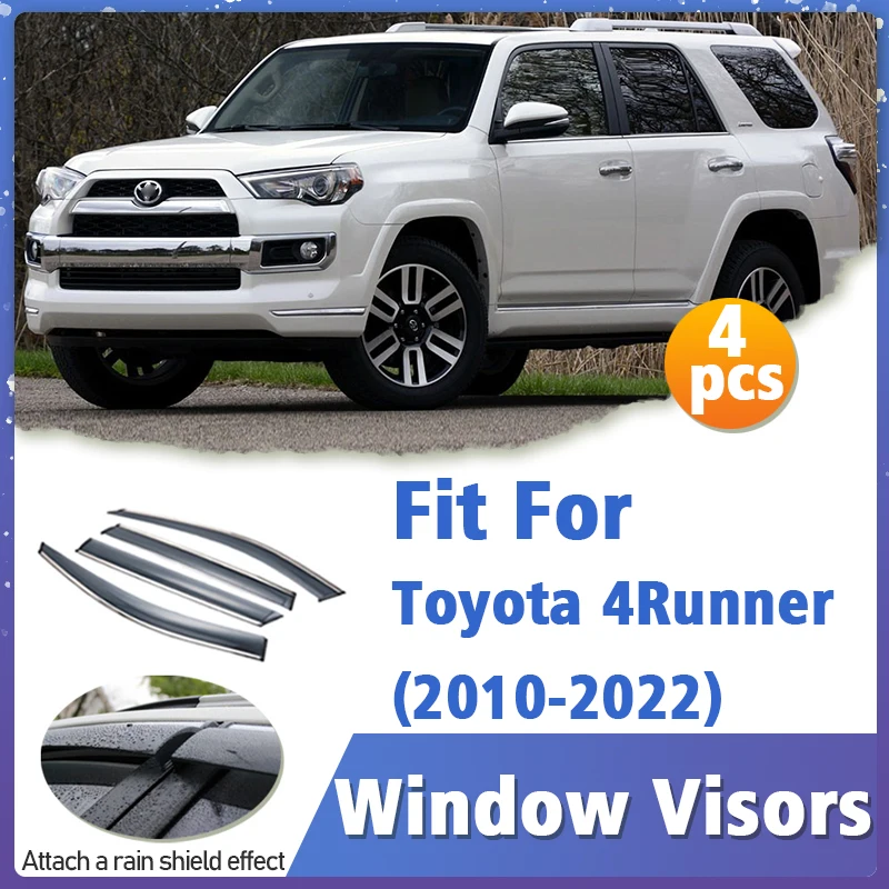 

Козырек Оконный Для Toyota 4runner 2010-2022, 4 шт., обшивка на вентиляционное отверстие, навесы, защита от солнца, дождя, дефлекторы, аксессуары