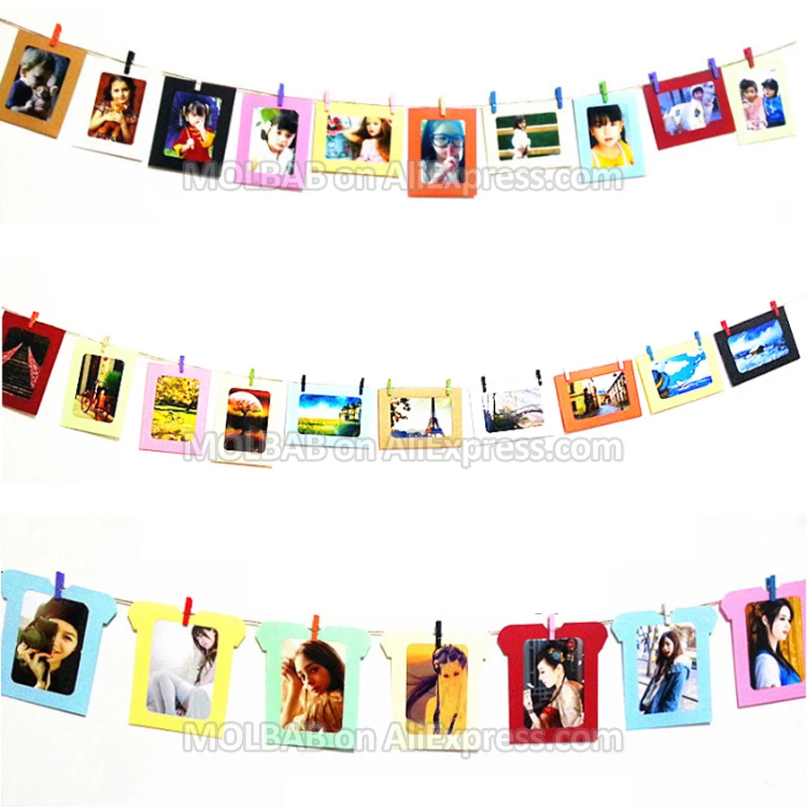 White/Black Hanging Paper Photo Frames 3/5/6/7 inch Creative Craft Paper Multicolor Picture Frame For Room Wall Decor 10PCS/Lot