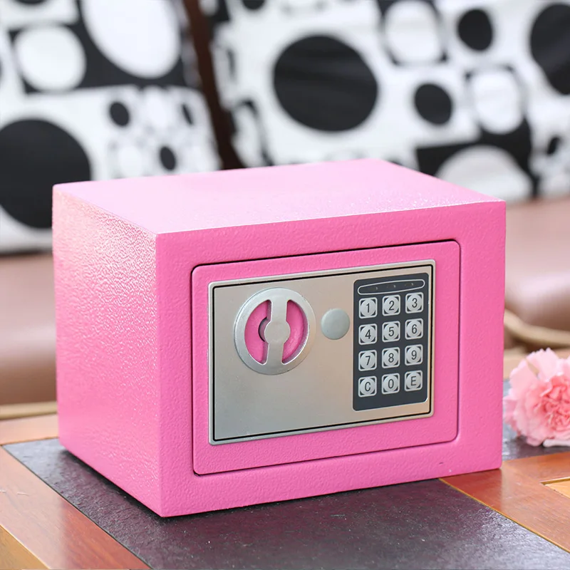 Digital Safe Box Mini Steel Safes Money Bank Small Household Password Key Safety Security Box Keep Cash Jewelry Document