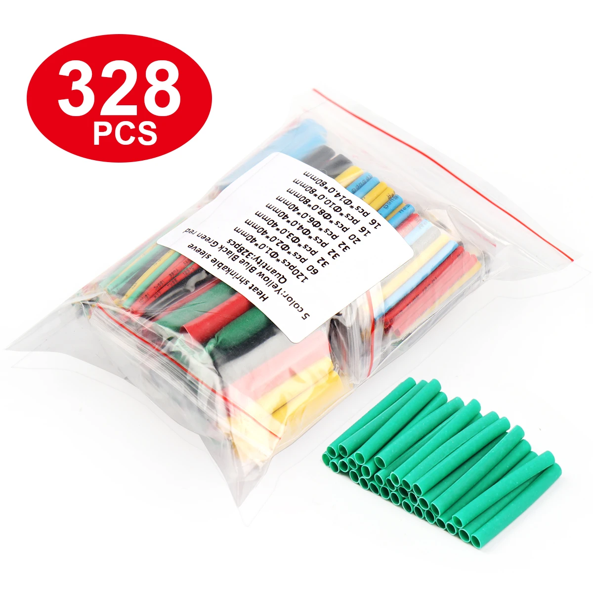 Kit de tubes thermorétractables pour voiture, 328 pièces, gaine thermorétractable, gaine métallique, manchon assorti, isolation de câbles, 8 tailles