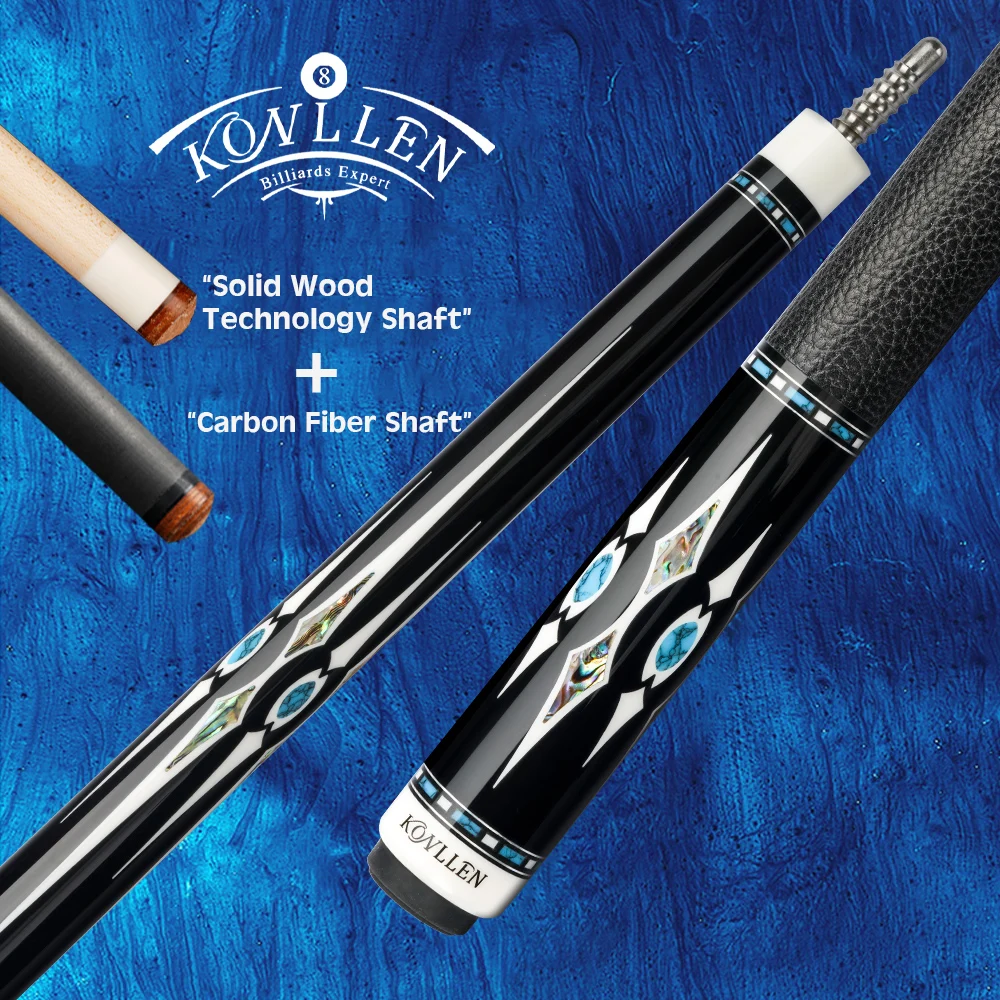 

KONLLEN Billiard Cue 12.5mm Carbon Fiber Shaft Maple Carbon Tube Shaft Inlay Stick 3*8/8 3*8/11 Joint Handmade Kit Pool Cues