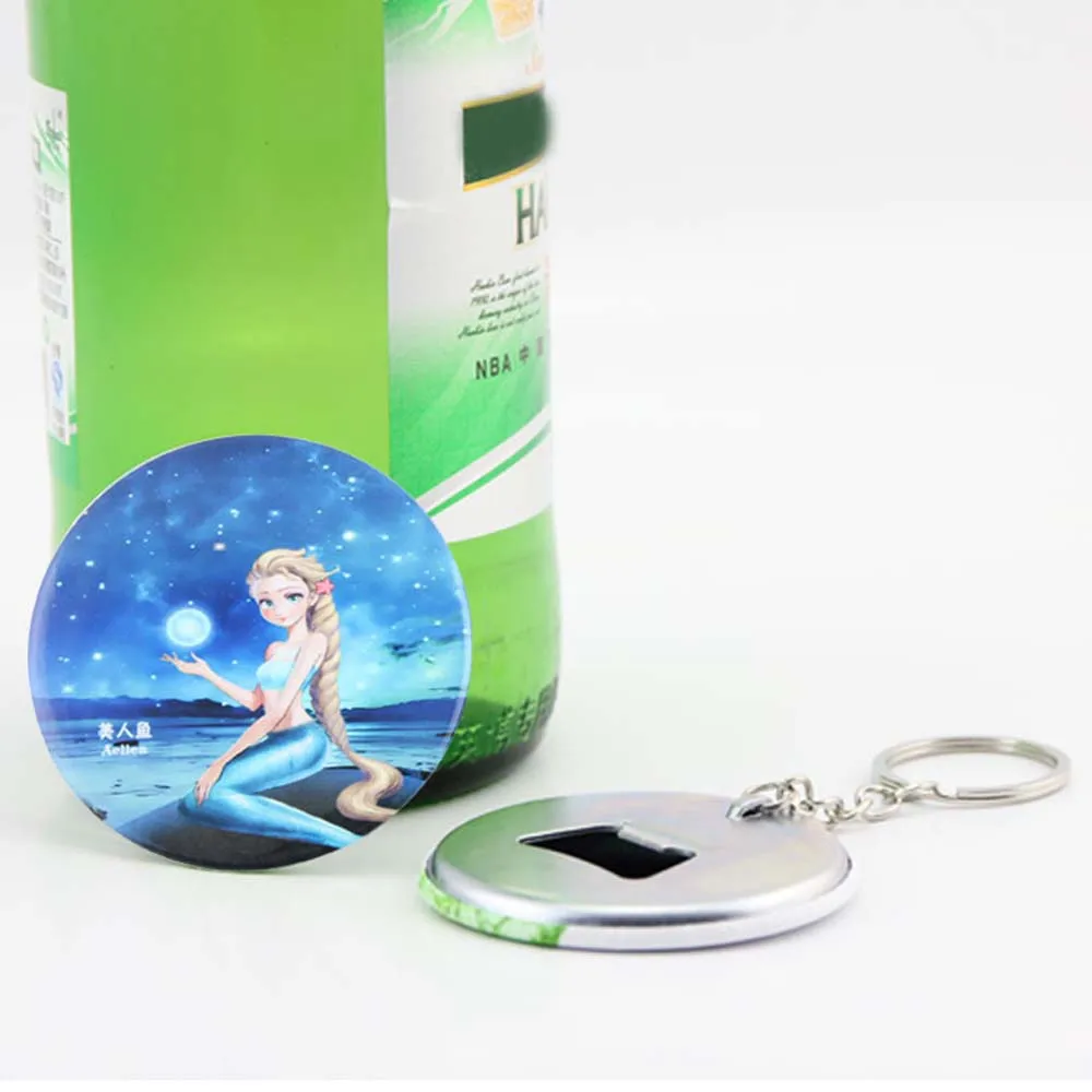 Abrebotellas con botón de 50 piezas, abridor de llaves con espejo, insignia en blanco, materiales para manualidades DIY