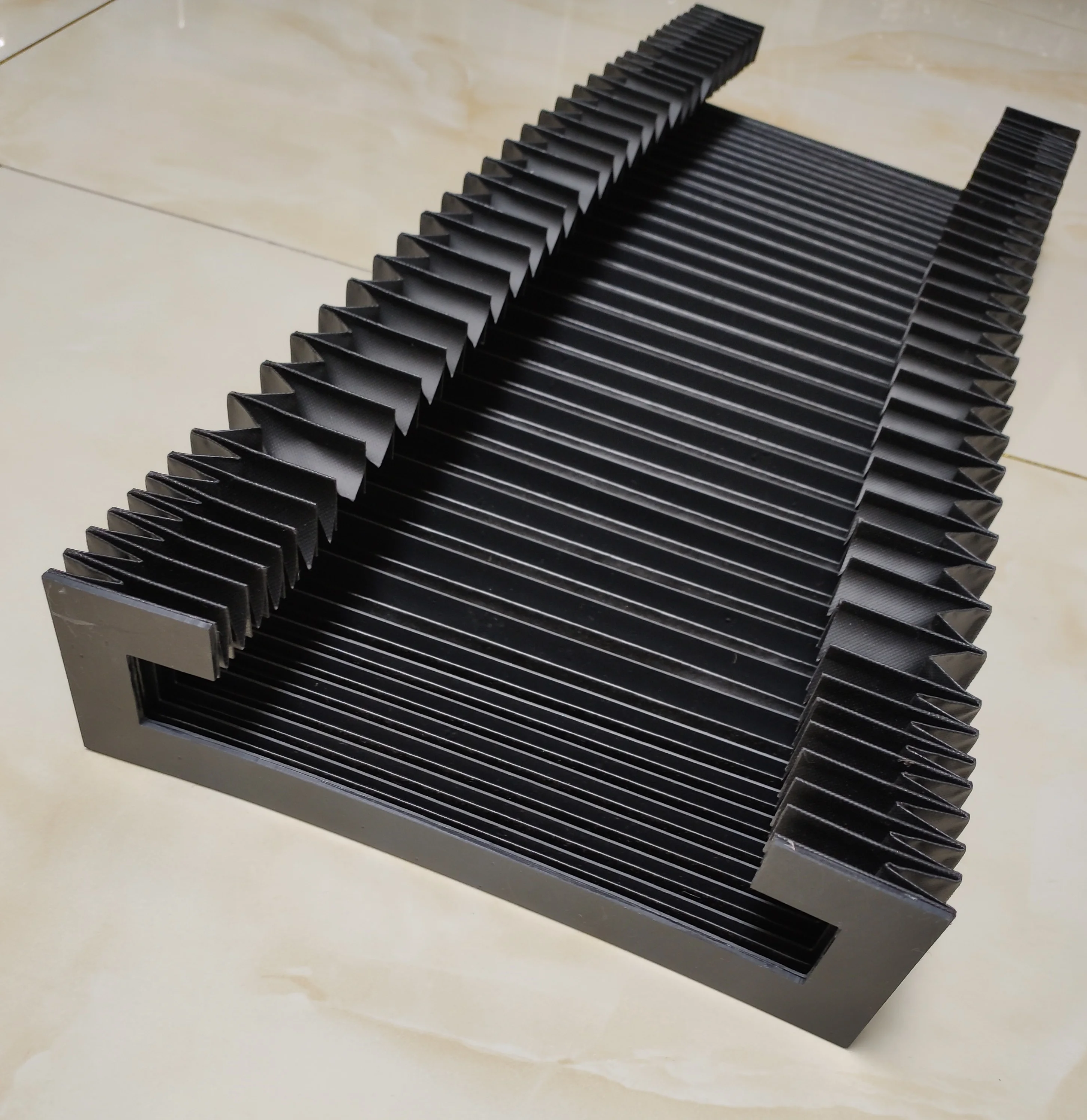 Custom made T2 milling machine flexible accordion bellows dust cover,350mmx 200mm x 400mm and 315mm x 85mm x 400mm, each 1 piece