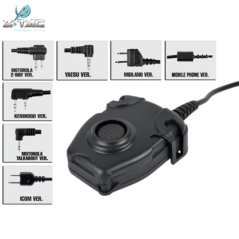 Z-Tactical Z-TAC Softair Comtac II zPeltor Headphone No Noise Reduction Function with PELTOR PTT Push To Talk Headset Adapter