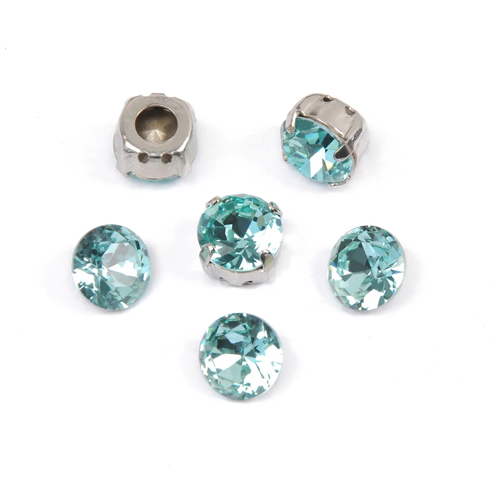 1357 K9 Shape Brilliant Cut Aquamarine K9 Shape Cut Crystal Clear Rhinestone DIY Clothing Sew Crafts Glass