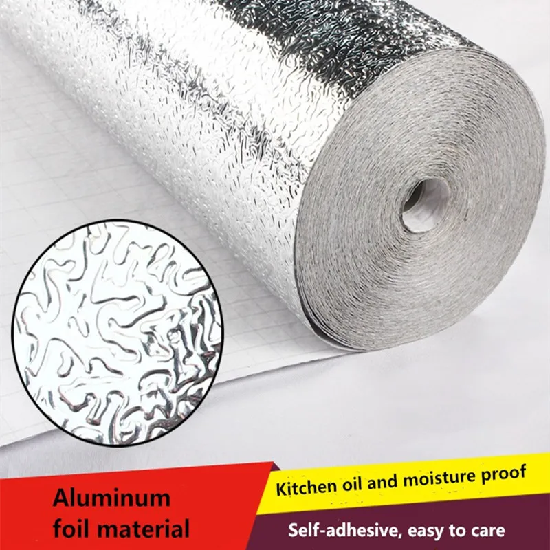 

Self-adhesive Aluminum Foil Paper for Kitchen, Thick Cabinet, Moisture-Proof, Tile, High Temperature Stove, Tin Foil Paper