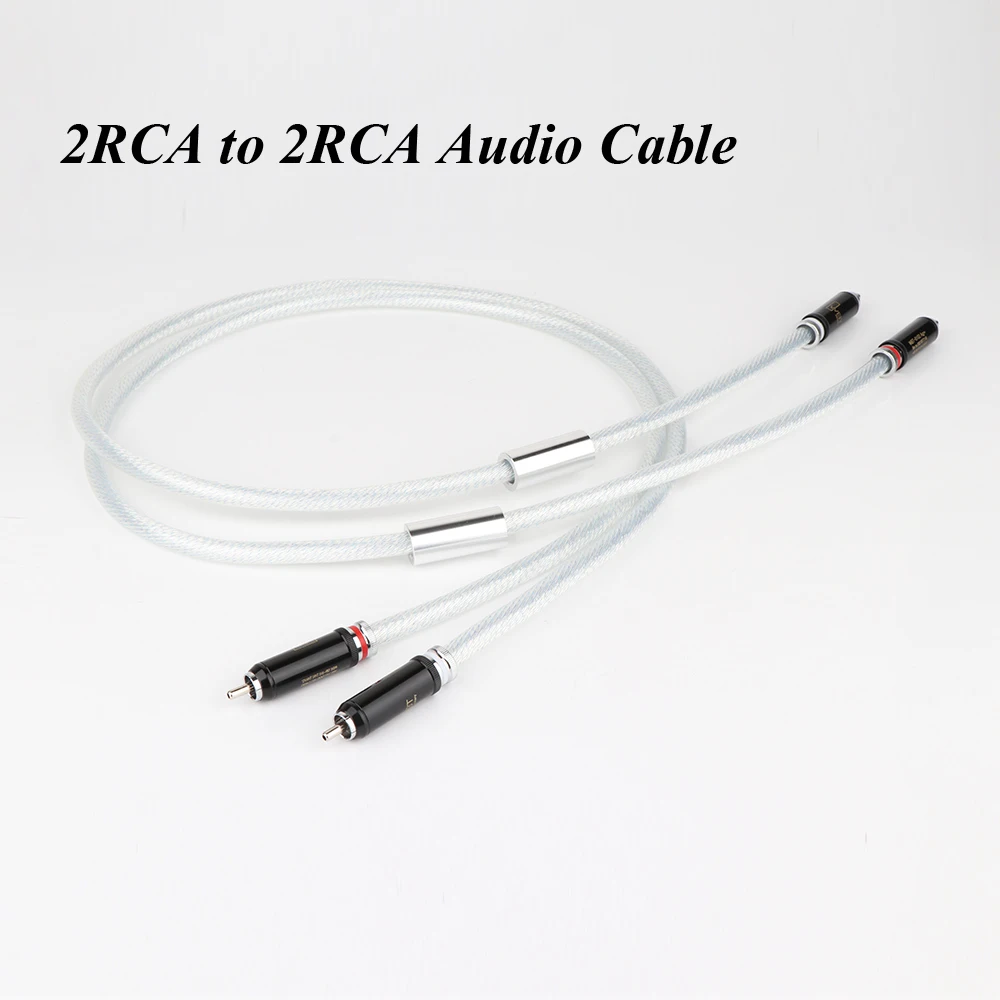 

X410 Pair 5N OCC Single Crystal Silver Plated Cable With Rhodium Plated RCA Plug Audiophiles Audio Cable
